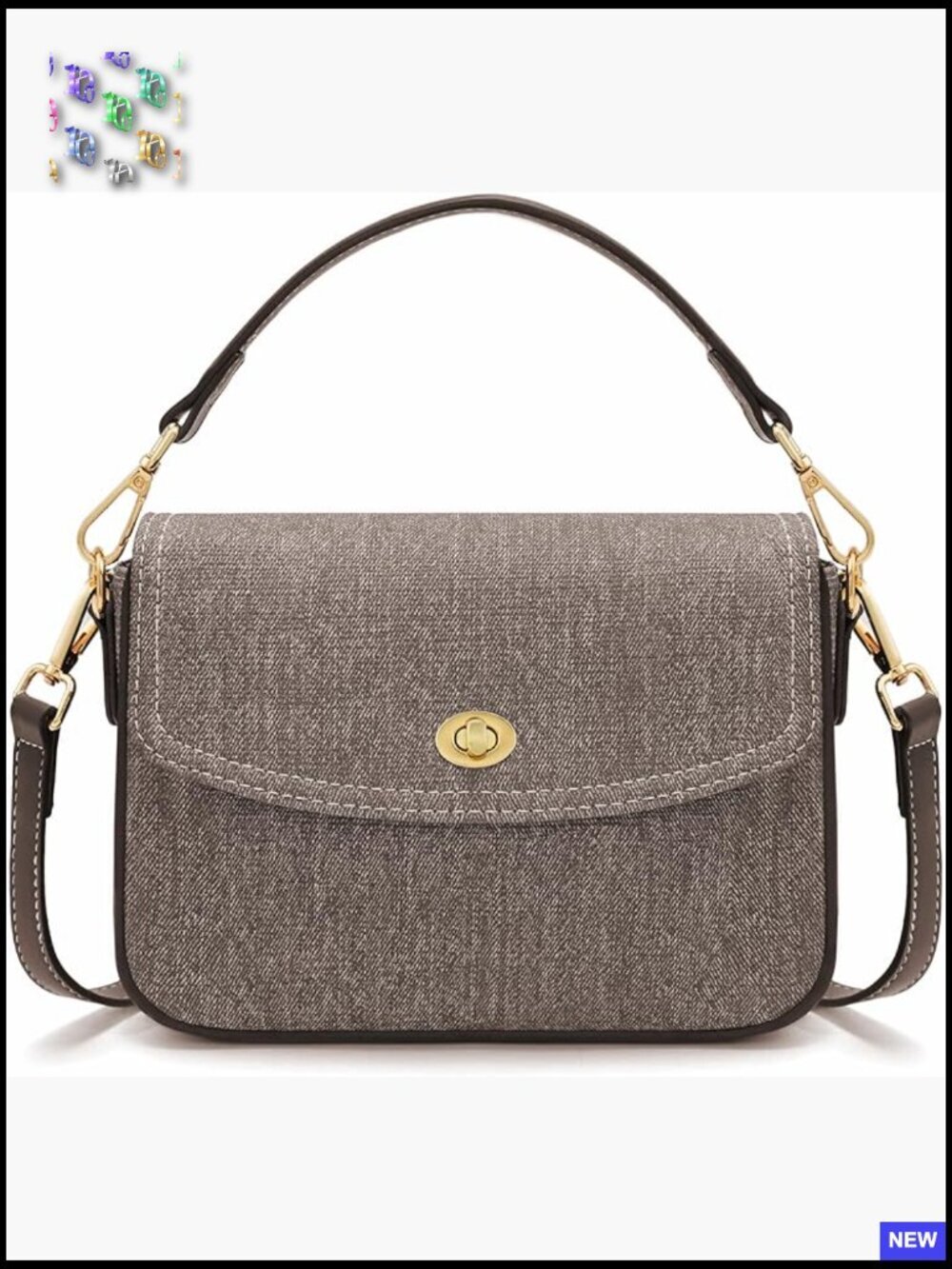 Canvas Crossbody Shoulder Bag Vintage Flap Satchel Retro Purse with Adjustable